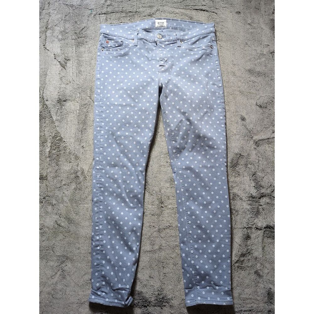 Hudson Krista Ankle Super Skinny Fit Jeans Women's Size 32 Gray Poka Dot
